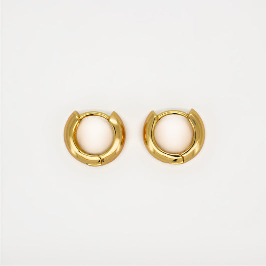 ROMEO - Timeless Chunky Small Gold Hoops Earrings ∙ 14mm