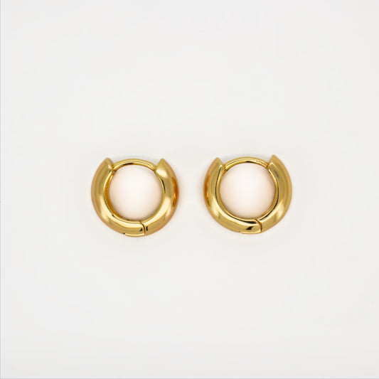 Boucles d'oreilles créoles épaisses remplies d'or 14 carats | 14mm