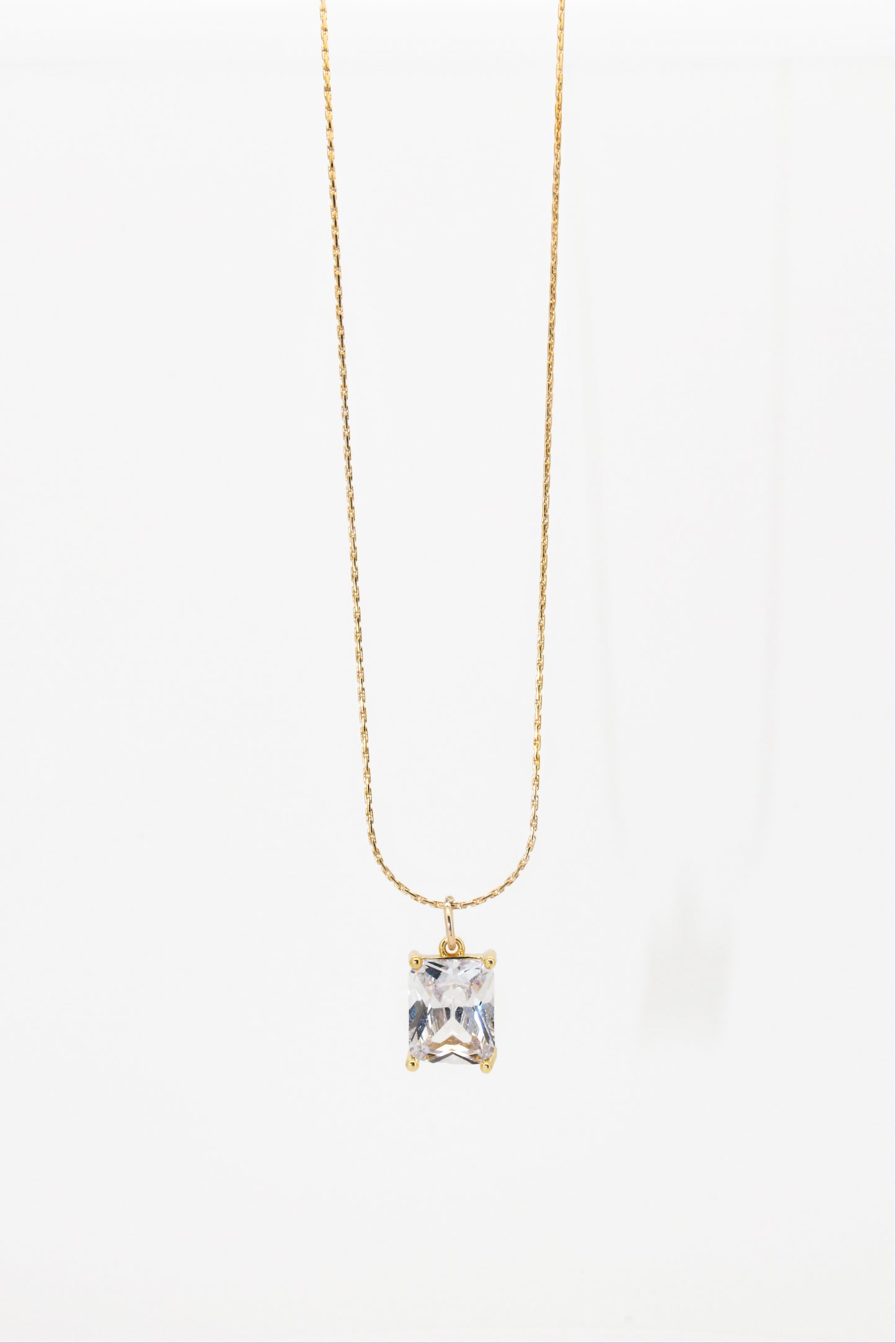 EMMA - Emerald cut cubic zirconia necklace in 14K Gold Filled