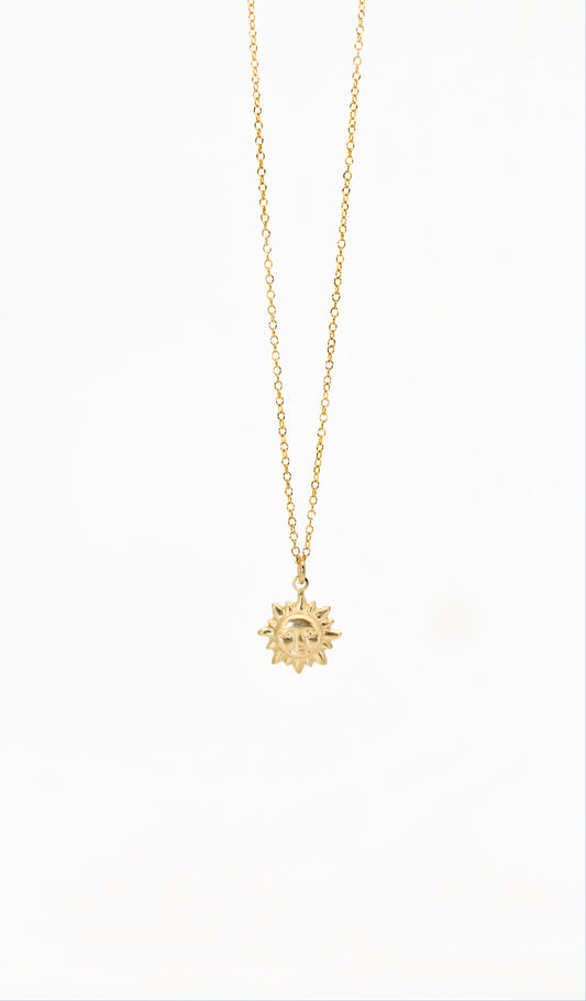 Smiling Sun - 14k Gold Filled Happy Sun Charm Necklace