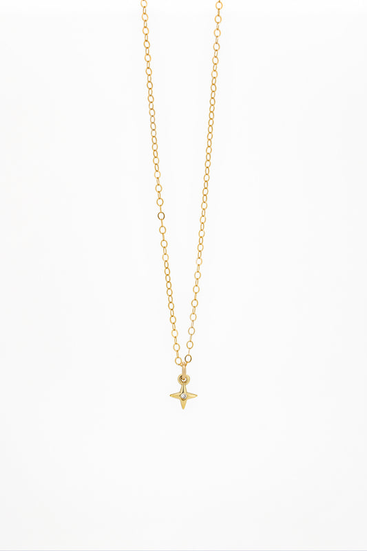 14K Gold Filled North Star Necklace ∙ Beautiful Celestial Choker Gold Chain For Women ∙ Dainty Minimalist Layering Dangle Necklace Set