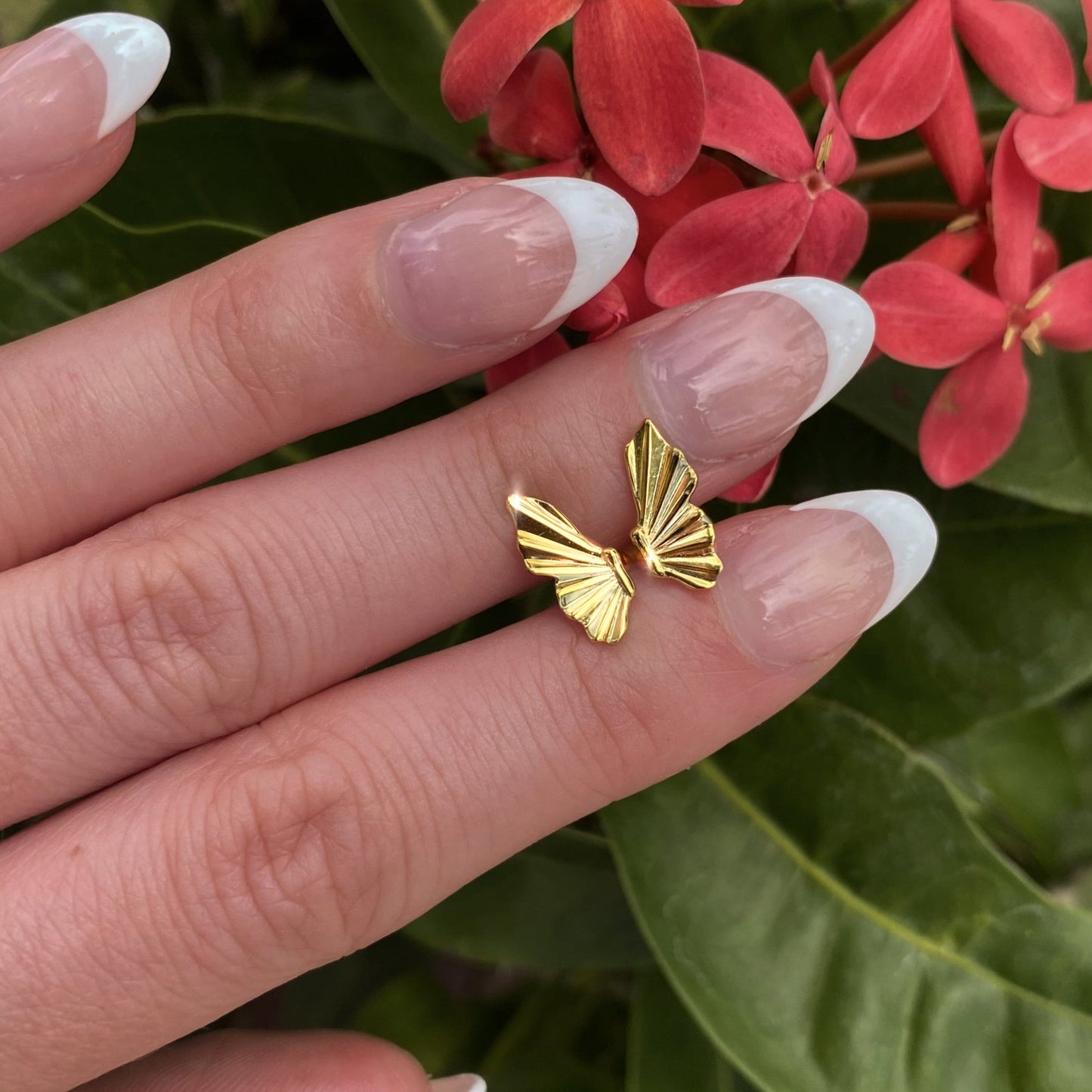 18k Gold Vermeil Metamorphosis Butterfly Wing Earrings