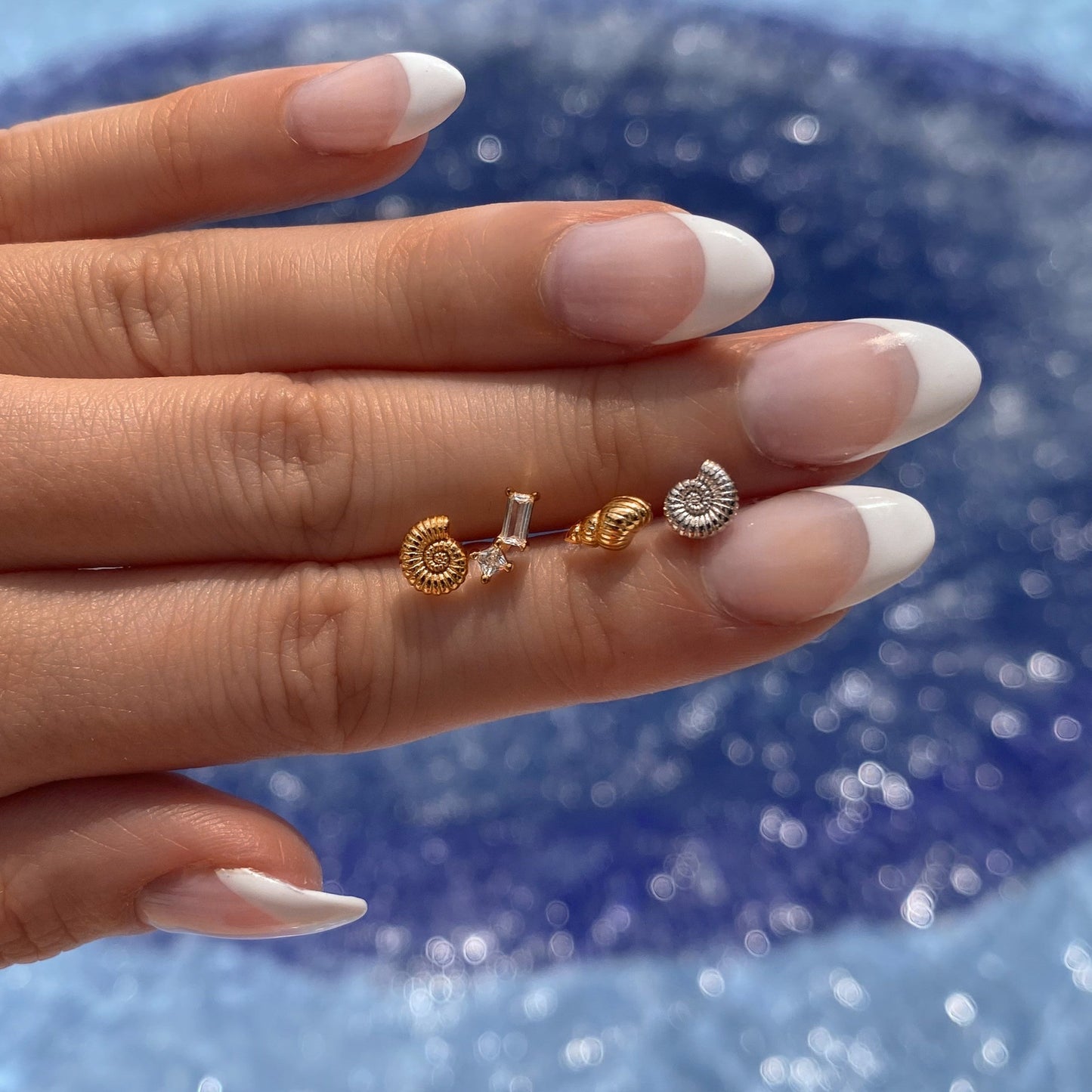 18k Gold Vermeil Ammonite Shell Stud Earrings