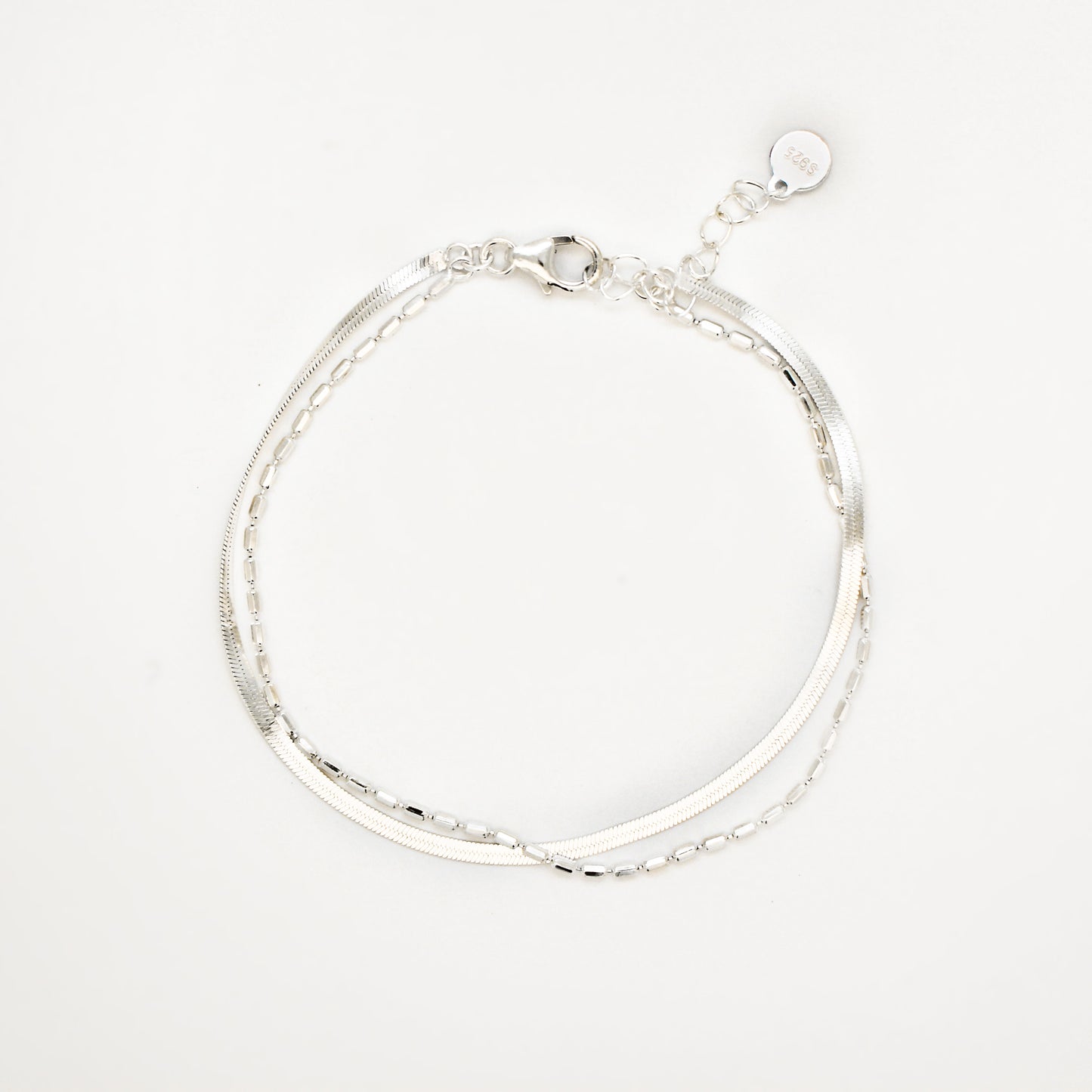 CANEO - 925 Sterling Silver Double Layer Bracelet ∙ Water Resistant