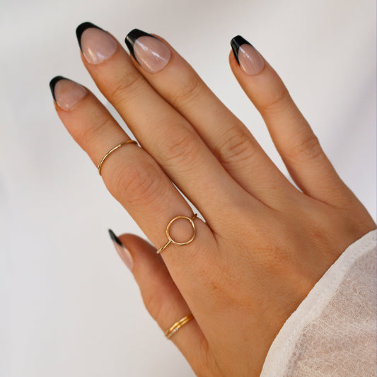 14k Gold Filled Open Round Ring ∙ Circle Knuckle Ring For Women ∙ 1/20 real 14k gold