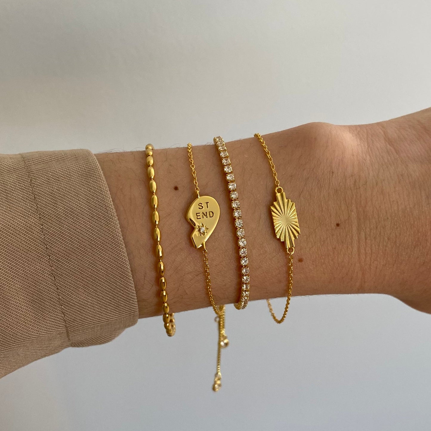 18k Gold Vermeil Friendship Split Heart Bracelet