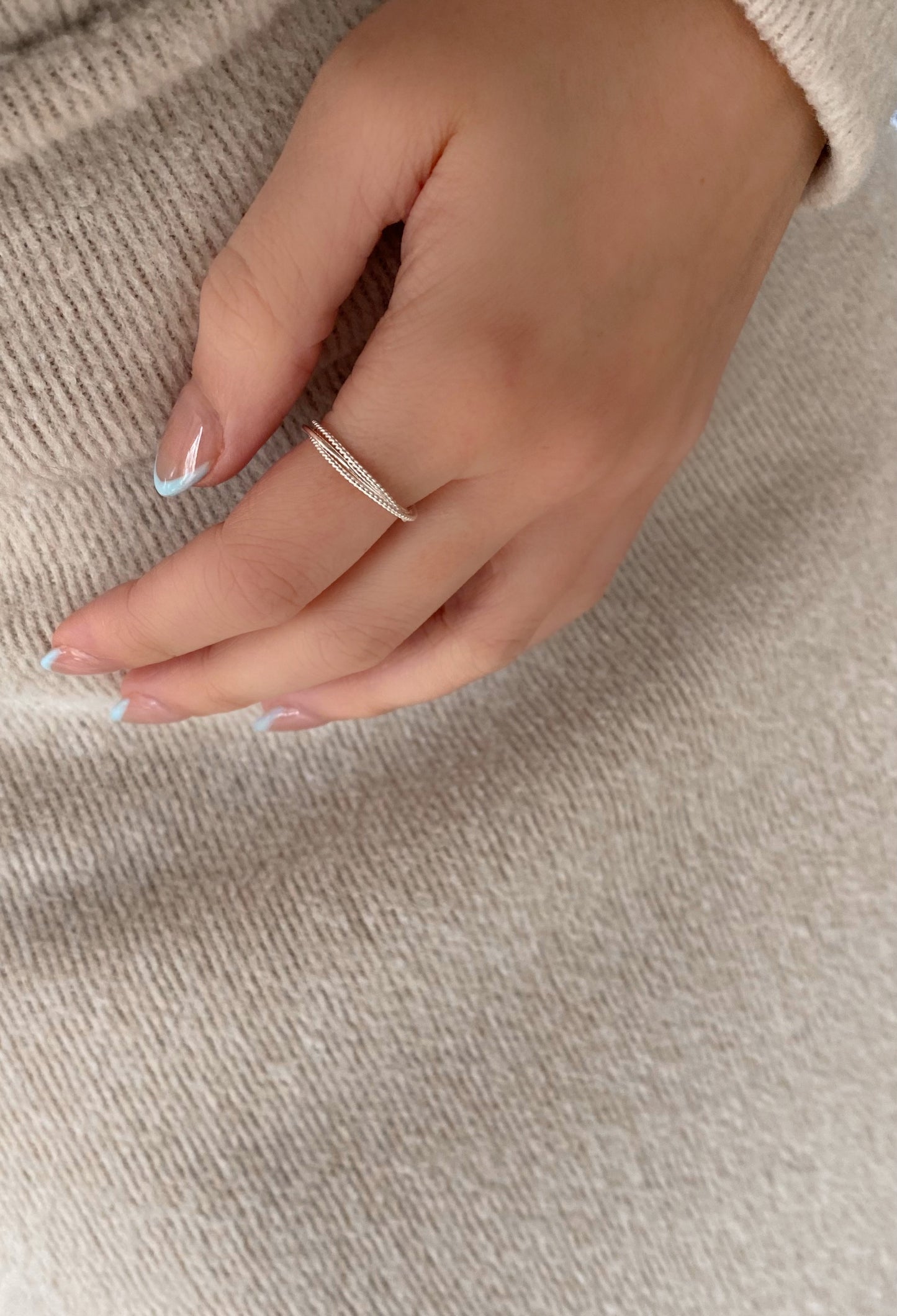 ALLIE - Pure Silvery And Shiny Minimalist Rings ∙ Set Of 3 Sterling Silver Ring  ∙ High Quality Waterproof & Tarnish Free ∙ Thin Band Ring