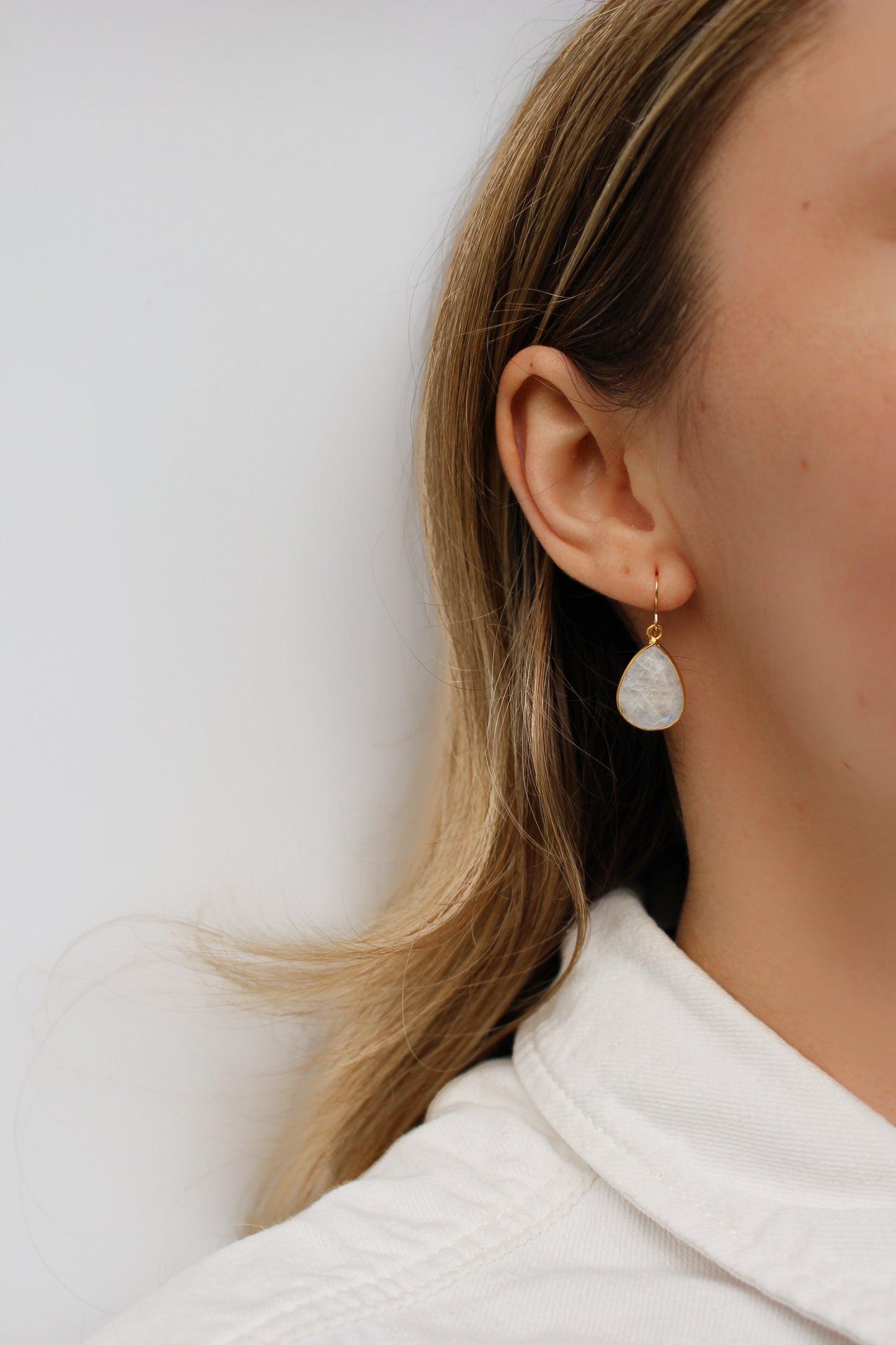 Moonstone Drop Earrings with 14K Gold Filled Hook