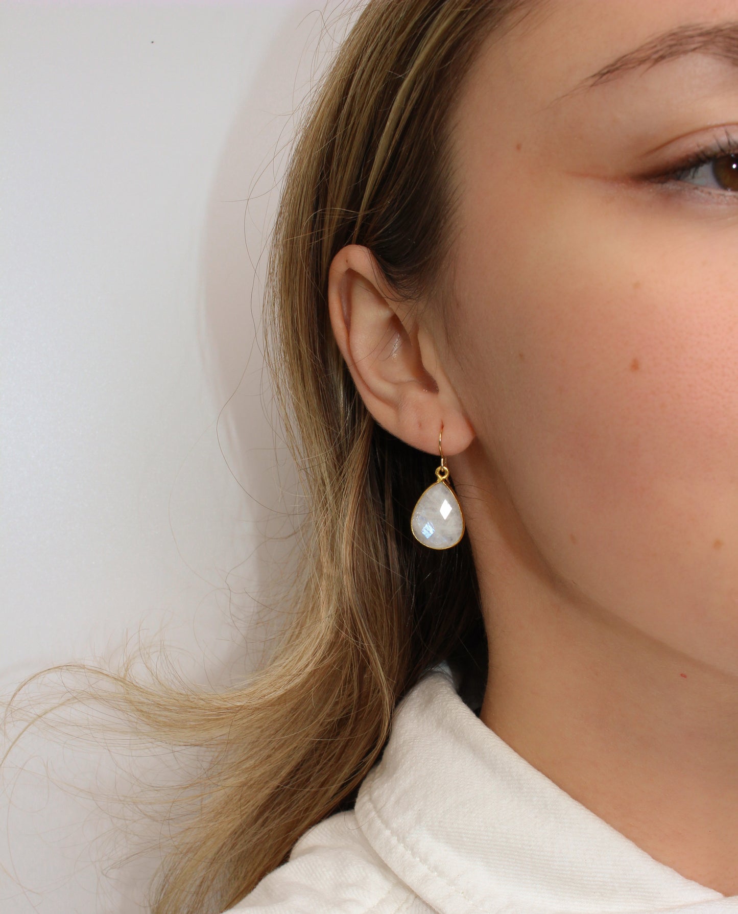 Moonstone Drop Earrings with 14K Gold Filled Hook