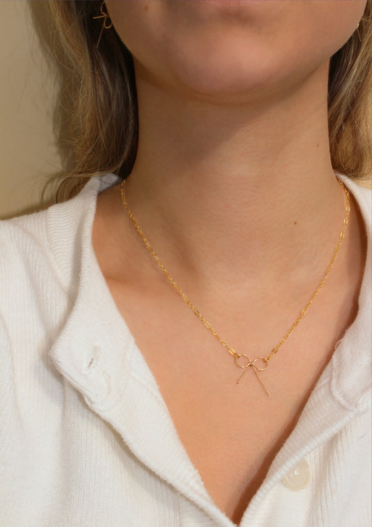 Bow Knot Necklace in 14k Gold Filled