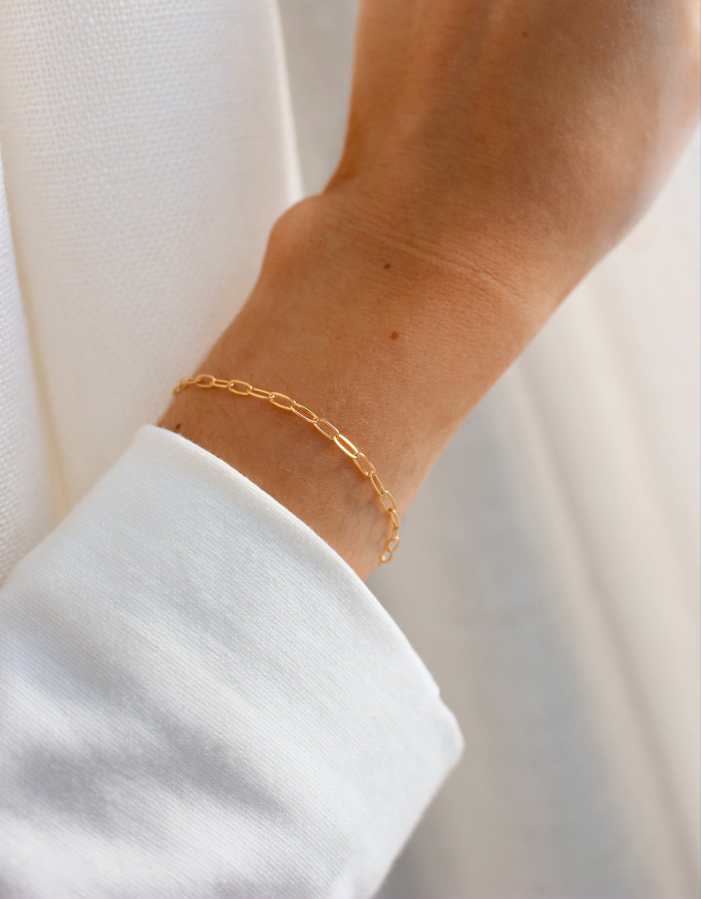 14k Gold Filled Small Paperclip Bracelet