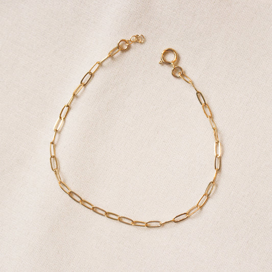 14k Gold Filled Small Paperclip Bracelet 2.2mm