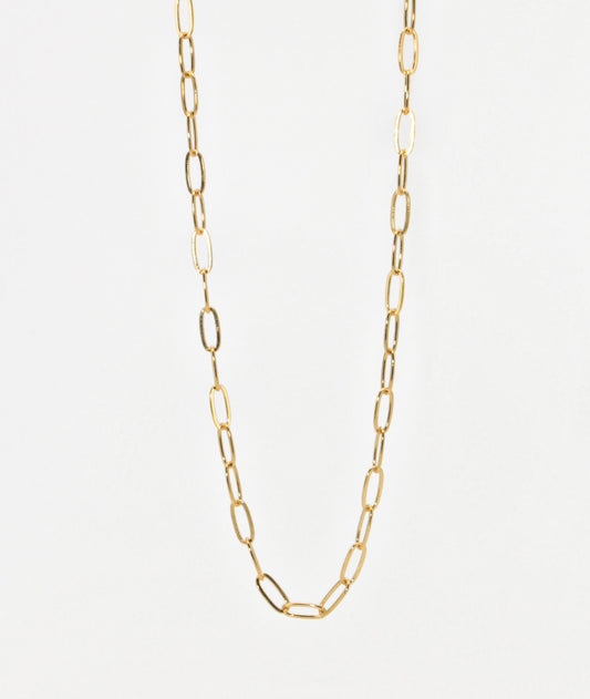 Waterproof ∙ 14k gold filled Paperclip Necklace ∙ Basic Thin Chain ∙