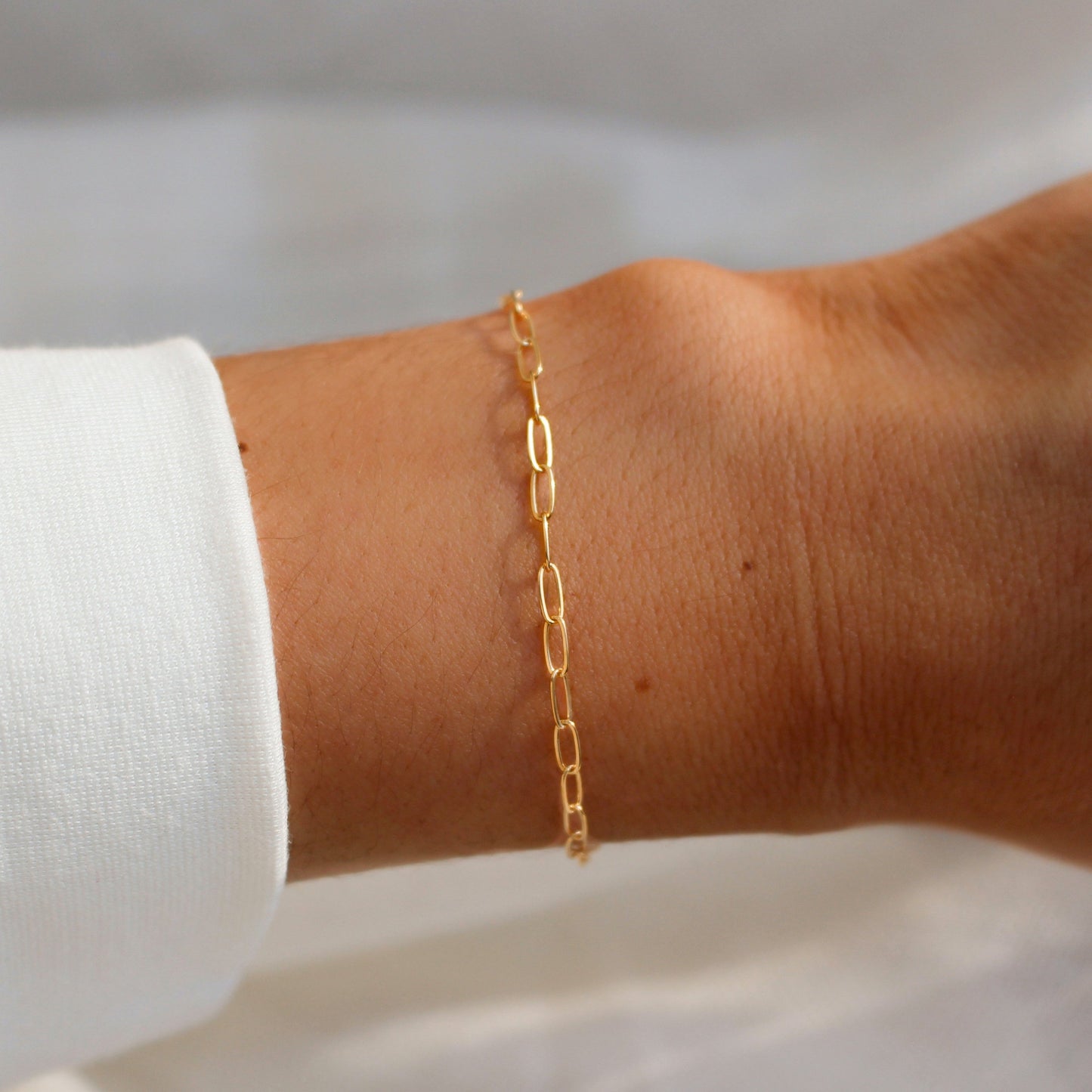 14k Gold Filled Small Paperclip Bracelet