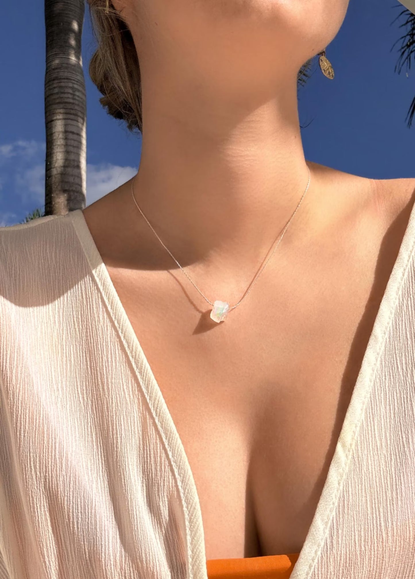 Gemstone Raw Crystal Necklace in 14k Gold Filled · Natural Freeform Stones · Labradorite Moonstone Peridot Rose Quartz Carnelian Necklace