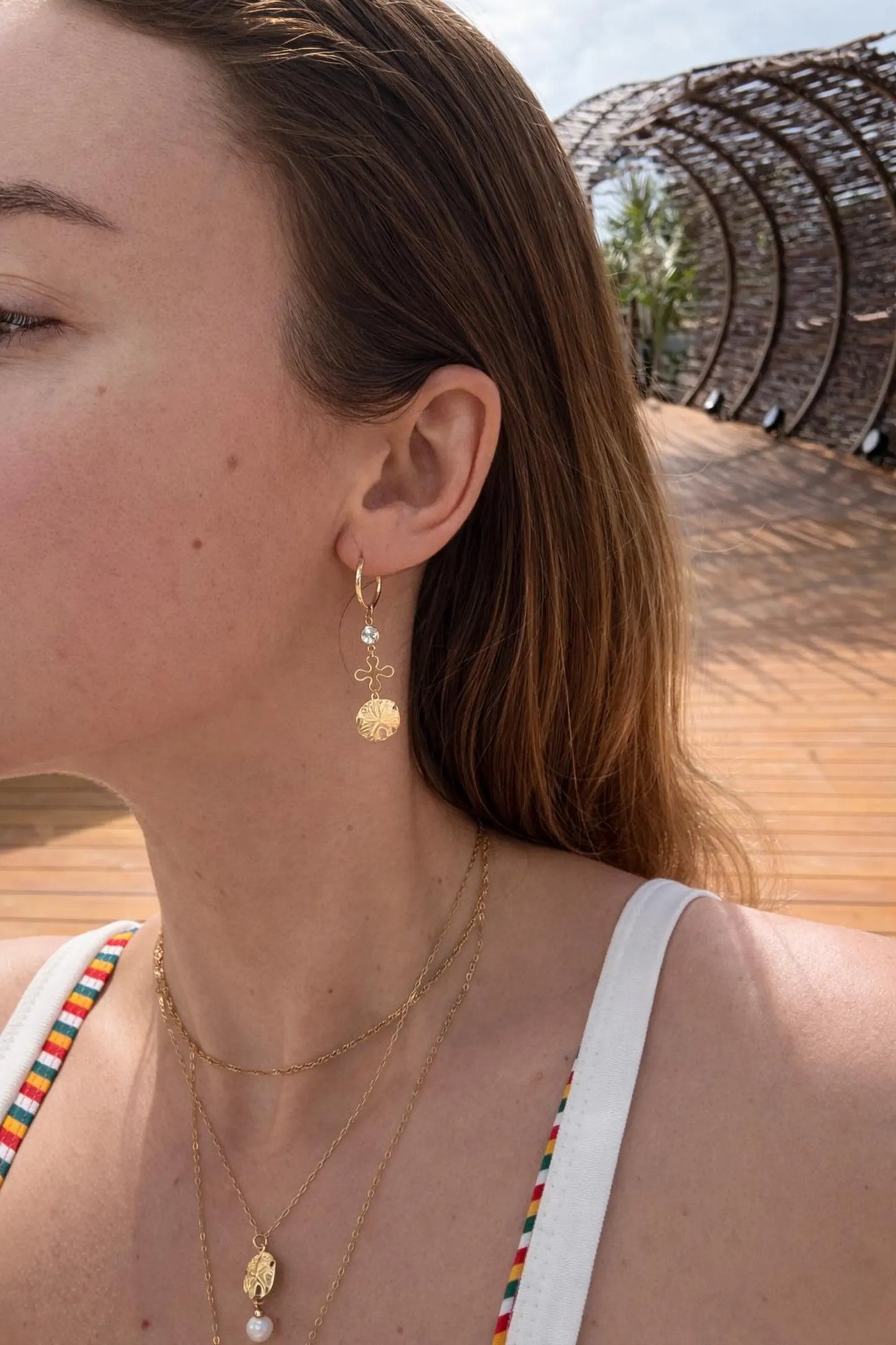 Dangling Boho Chic Earrings in 14k Gold Filled · Waterproof Lucky Charm Earrings