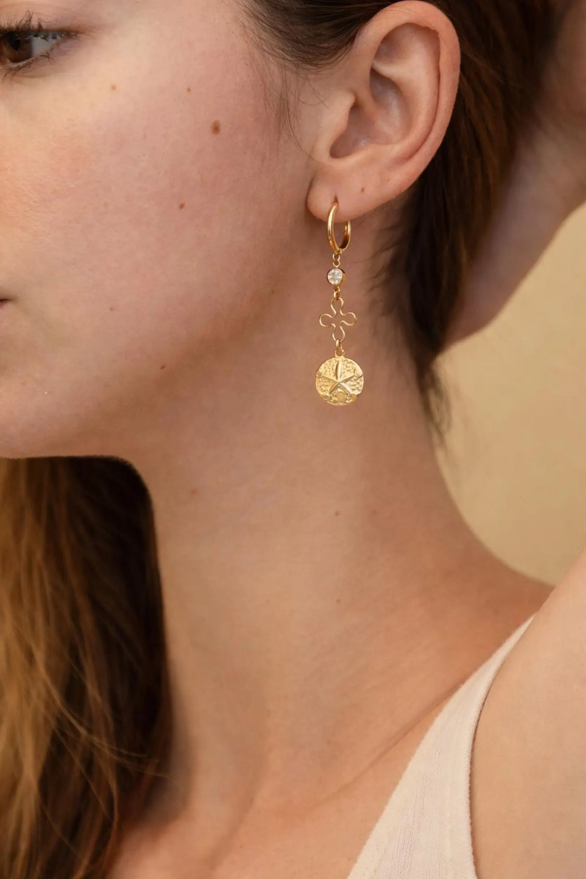 Dangling Boho Chic Earrings in 14k Gold Filled · Waterproof Lucky Charm Earrings