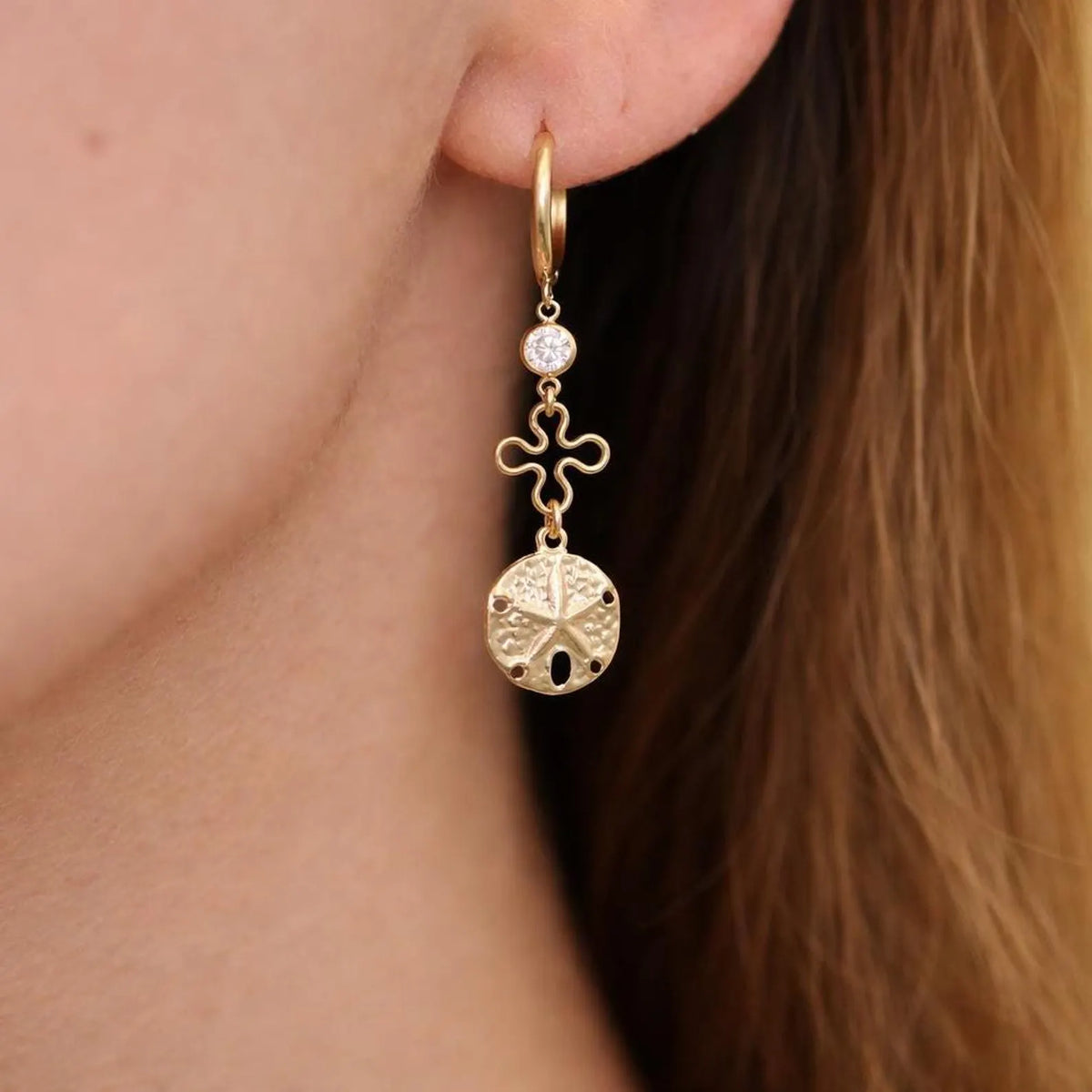 Dangling Boho Chic Earrings in 14k Gold Filled · Waterproof Lucky Charm Earrings