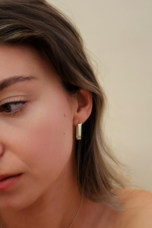 18k Gold Vermeil Oval Hoops Earrings 20mm