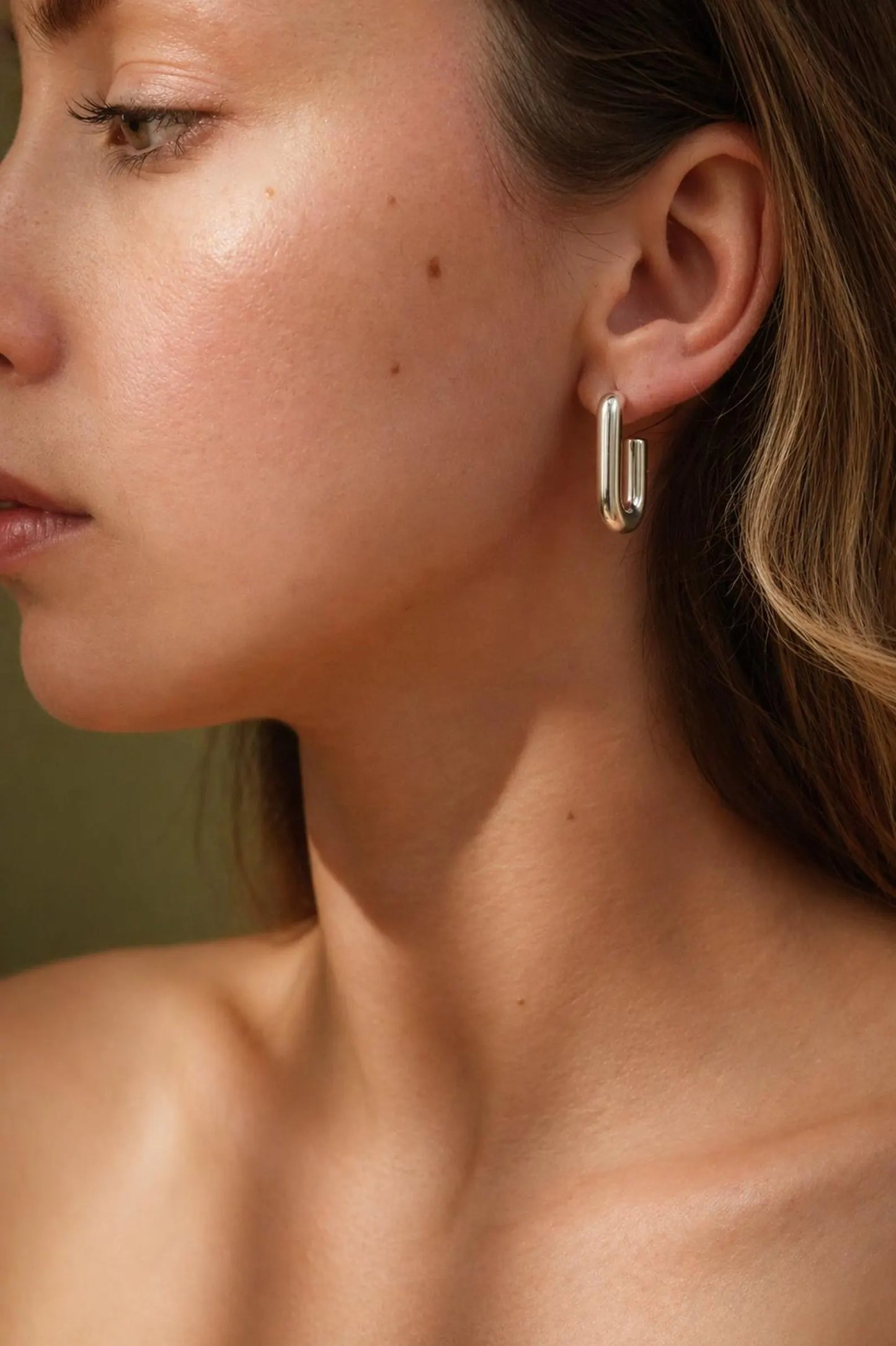 925 Sterling Silver Rectangle Tube Hoops Earrings