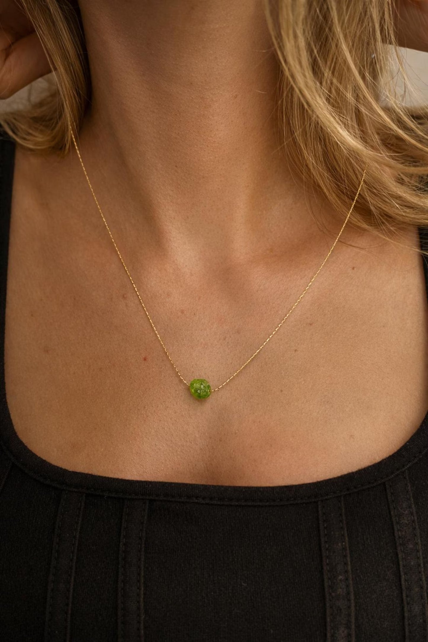 Gemstone Raw Crystal Necklace in 14k Gold Filled · Natural Freeform Stones · Labradorite Moonstone Peridot Rose Quartz Carnelian Necklace