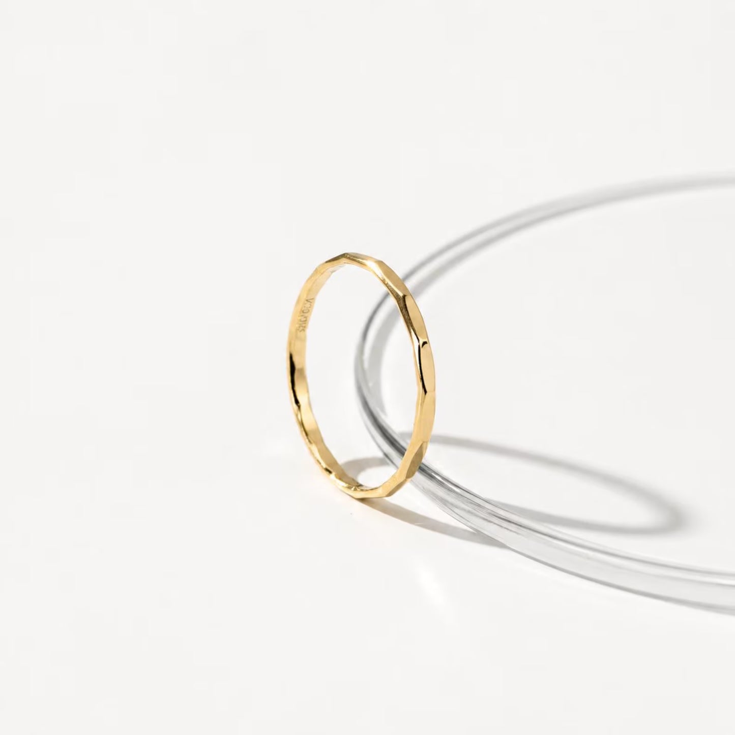 14k Gold Filled  Hammered Stacking Band Ring