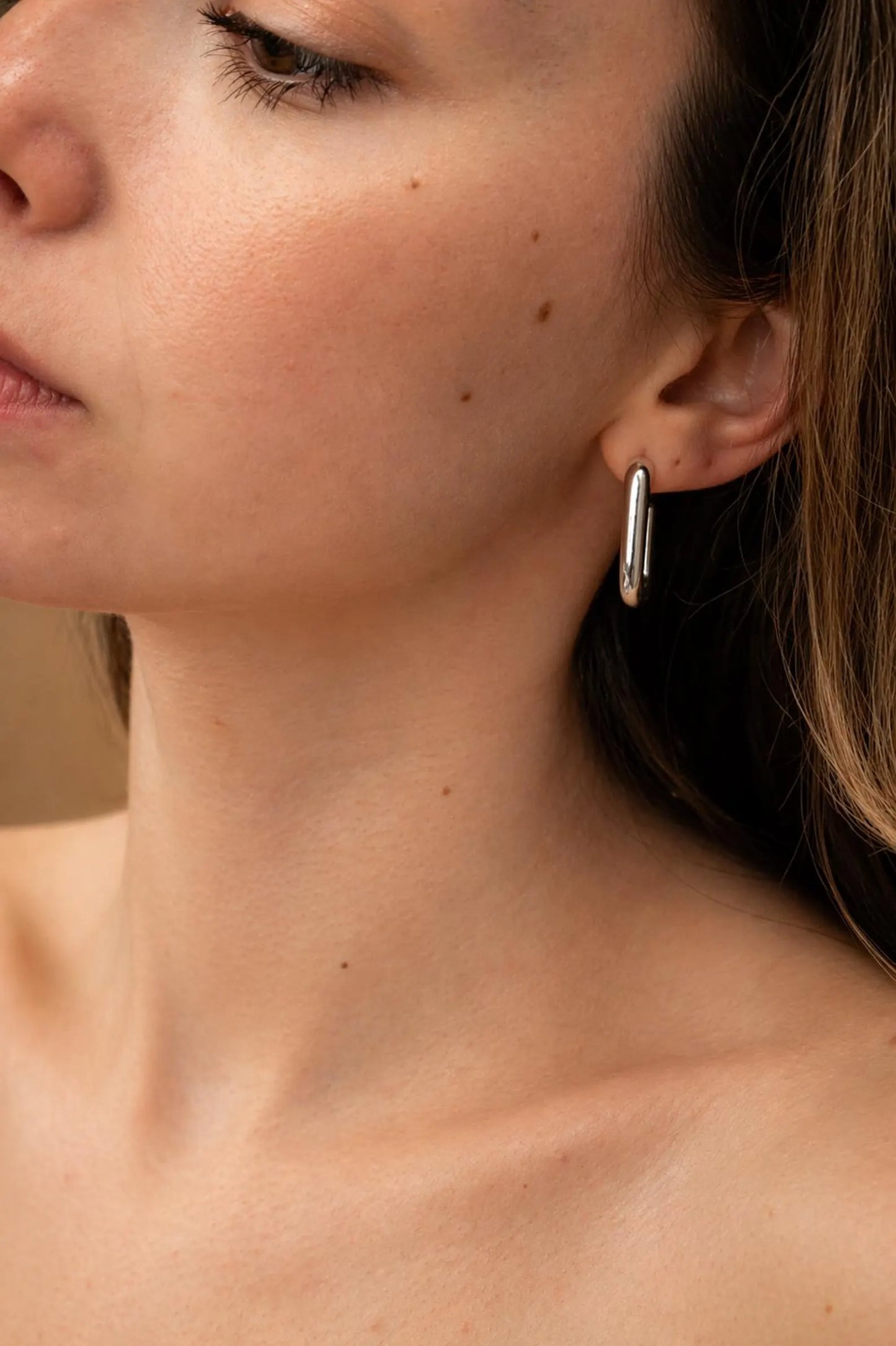 925 Sterling Silver Rectangle Tube Hoops Earrings