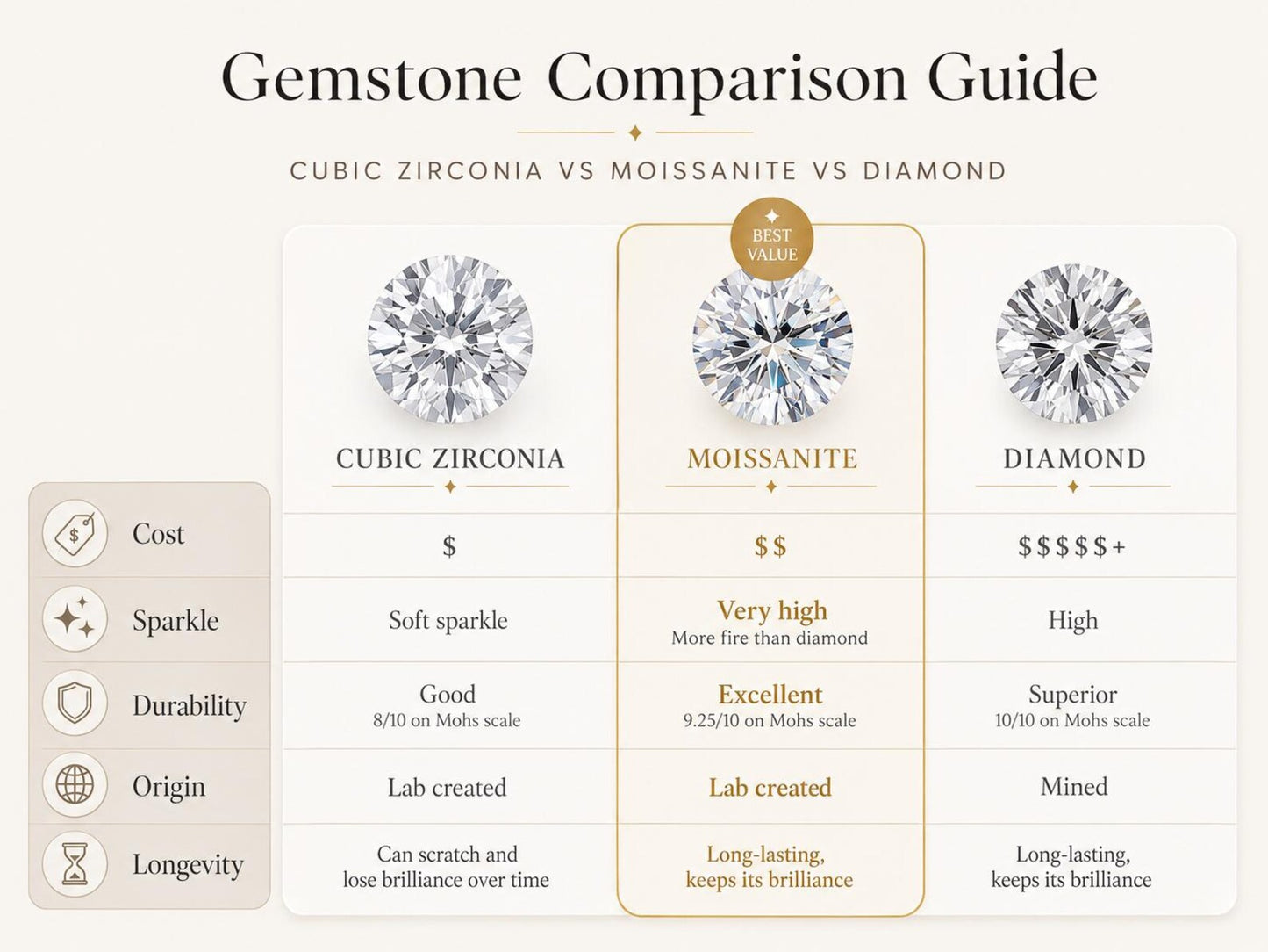 Certified VVS1 Moissanite Huggie Hoop Earrings ∙ Round Cut Diamond-Look Earrings