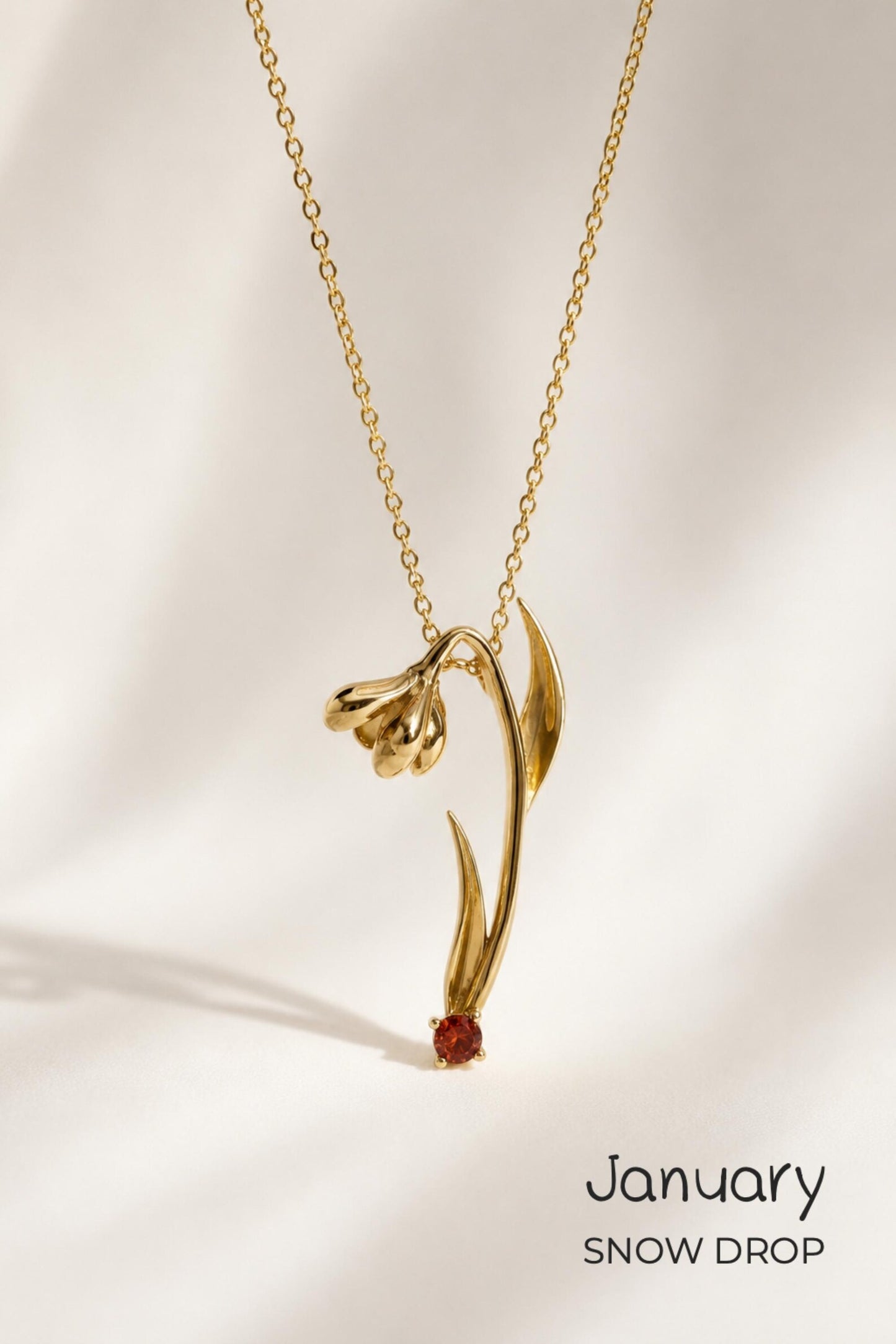 18K Gold Birth flower Necklace · Dainty Gold Jewelry · Birthstone Diamond Flower Necklace · Stackable Necklace · Birthday Gift For Her