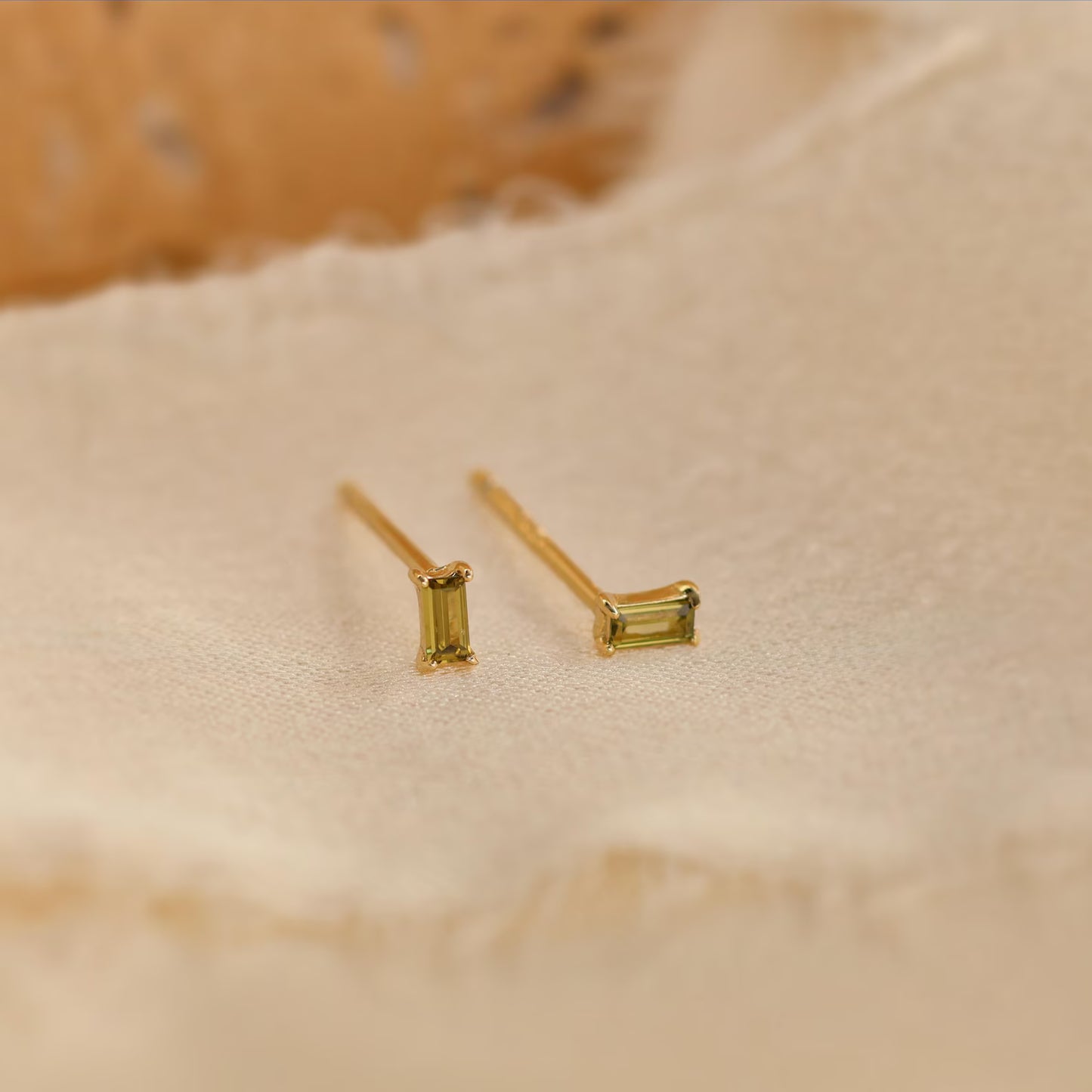 Tiny 18k Gold Studs Earrings AAAAA Zirconia · Birthstone Gemstones Earrings