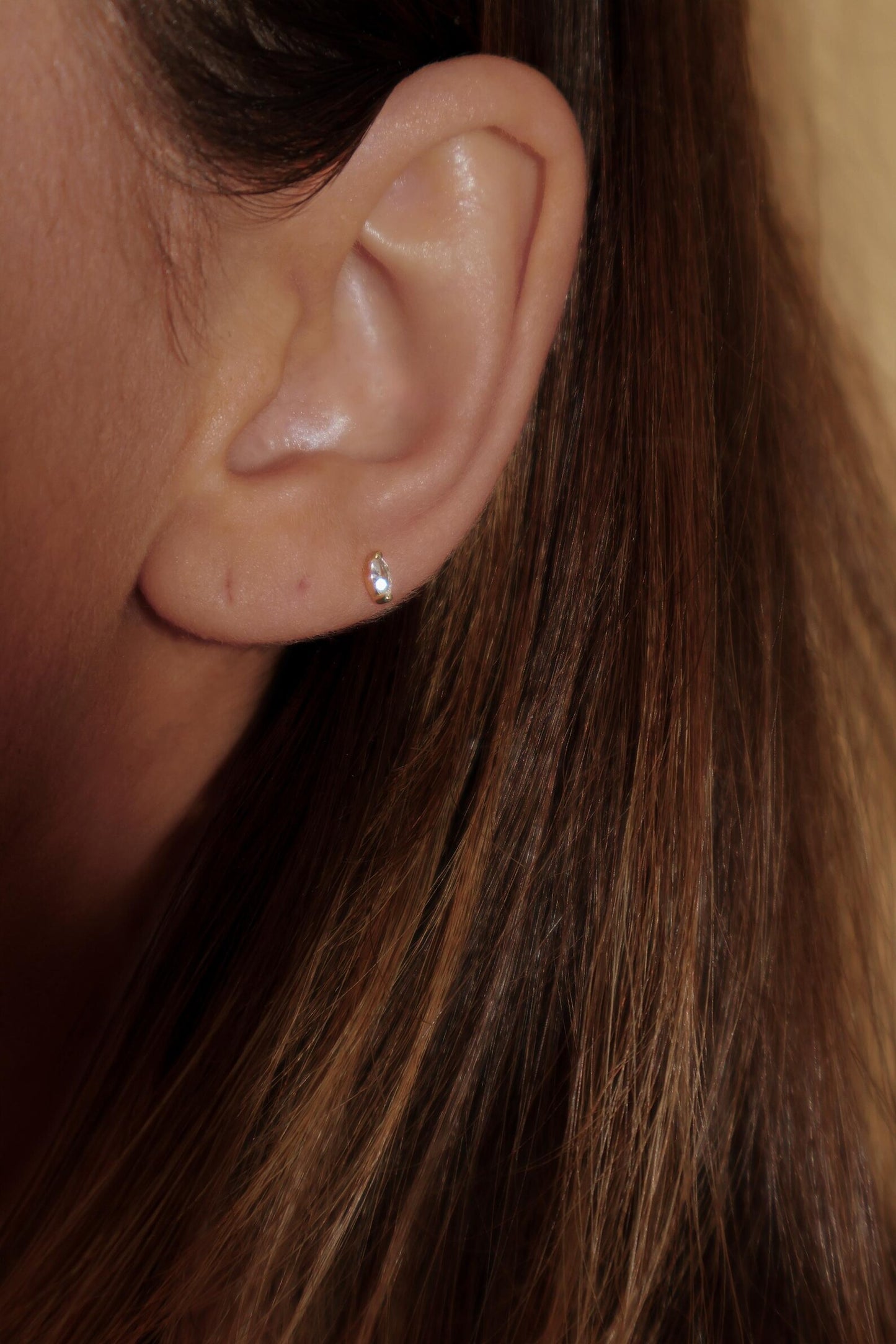 Tiny 18k Gold Studs Earrings AAAAA Zirconia · Birthstone Gemstones Earrings