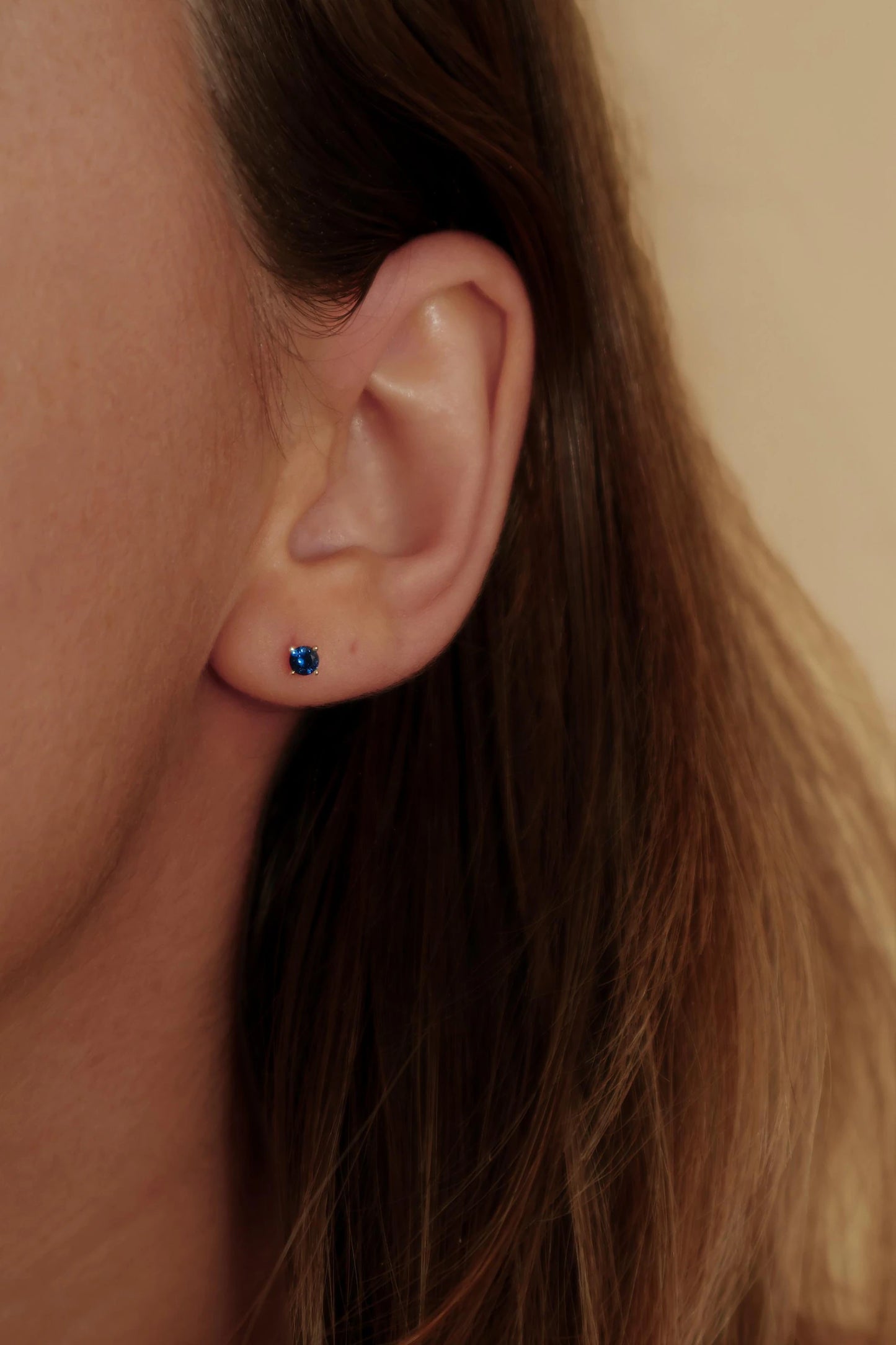 Tiny 18k Gold Studs Earrings AAAAA Zirconia · Birthstone Gemstones Earrings