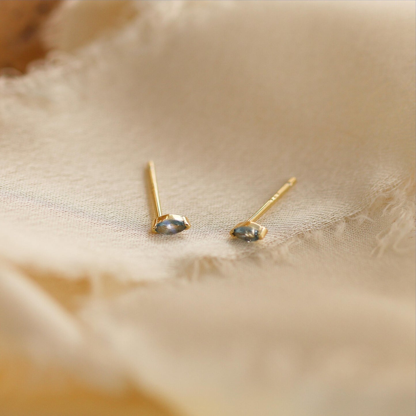 Tiny 18k Gold Studs Earrings AAAAA Zirconia · Birthstone Gemstones Earrings