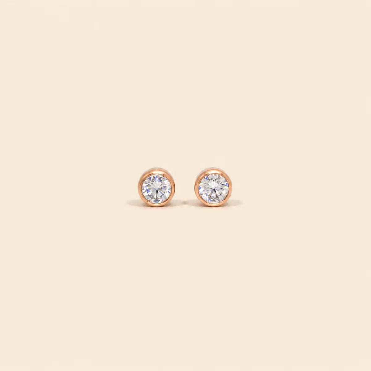 4mm 14k Rose Gold Filled Round Zircon Studs
