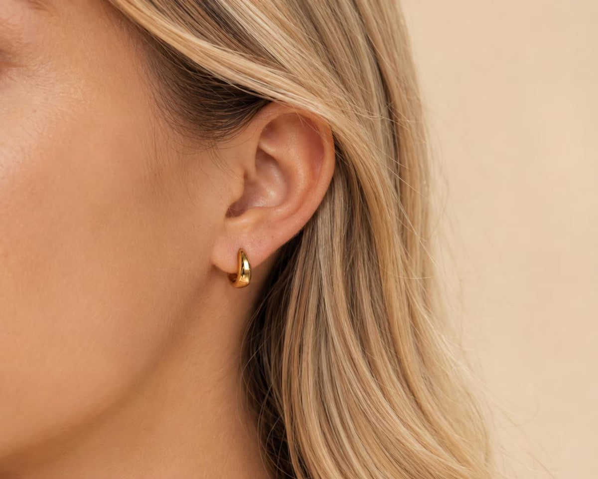 12mm 18k 925 Sterling Silver Hoops Earrings ∙ Minimalist Baby Hoops