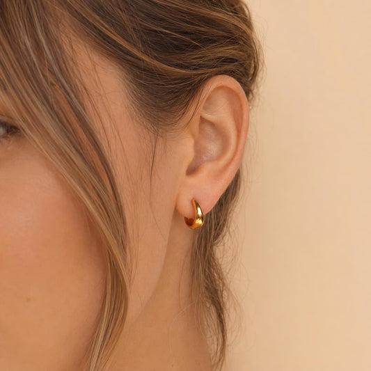 12mm 18k 925 Sterling Silver Hoops Earrings ∙ Minimalist Baby Hoops