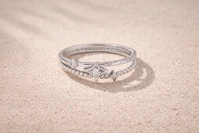 925 Star Celestial Double Ring Constellation Stars Cluster