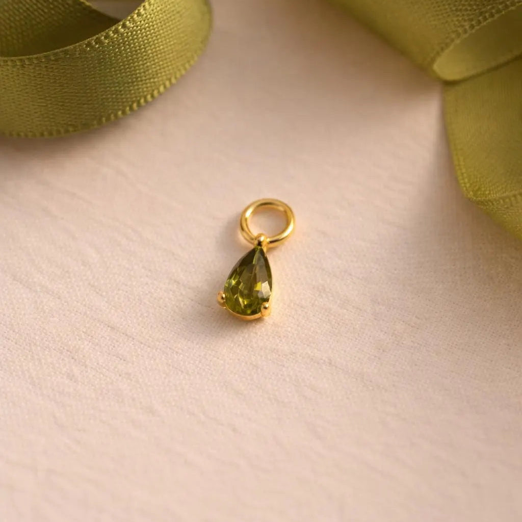 ss925 Olive Add on Earring Charm · Build Your Own Earrings · Green Water Drop Charm for Hoops · One charm per quantity