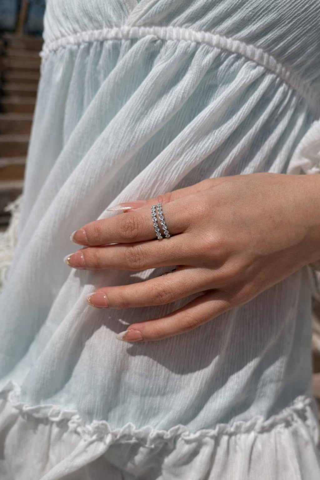 925 Full Eternity Diamond Band Ring  · Round Brilliant Cut · Anniversary Engagement Thick Gold Ring · Classic Stackable Ring · Comfort Fit