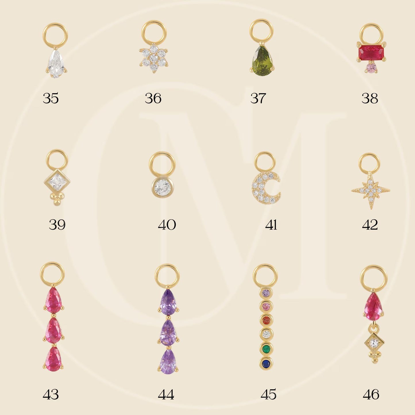 ss925 Add on Earring Charm · Build Your Own Earrings · Water Drop Star Moon Heart Charm for Hoops · One charm per quantity · Easy DIY