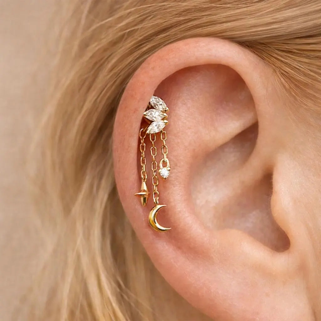 Sterling Silver 925 Add on Earring Charm · Build Your Own Earrings · Water Drop Diamond Charm for Hoops · One charm per quantity · Tassel