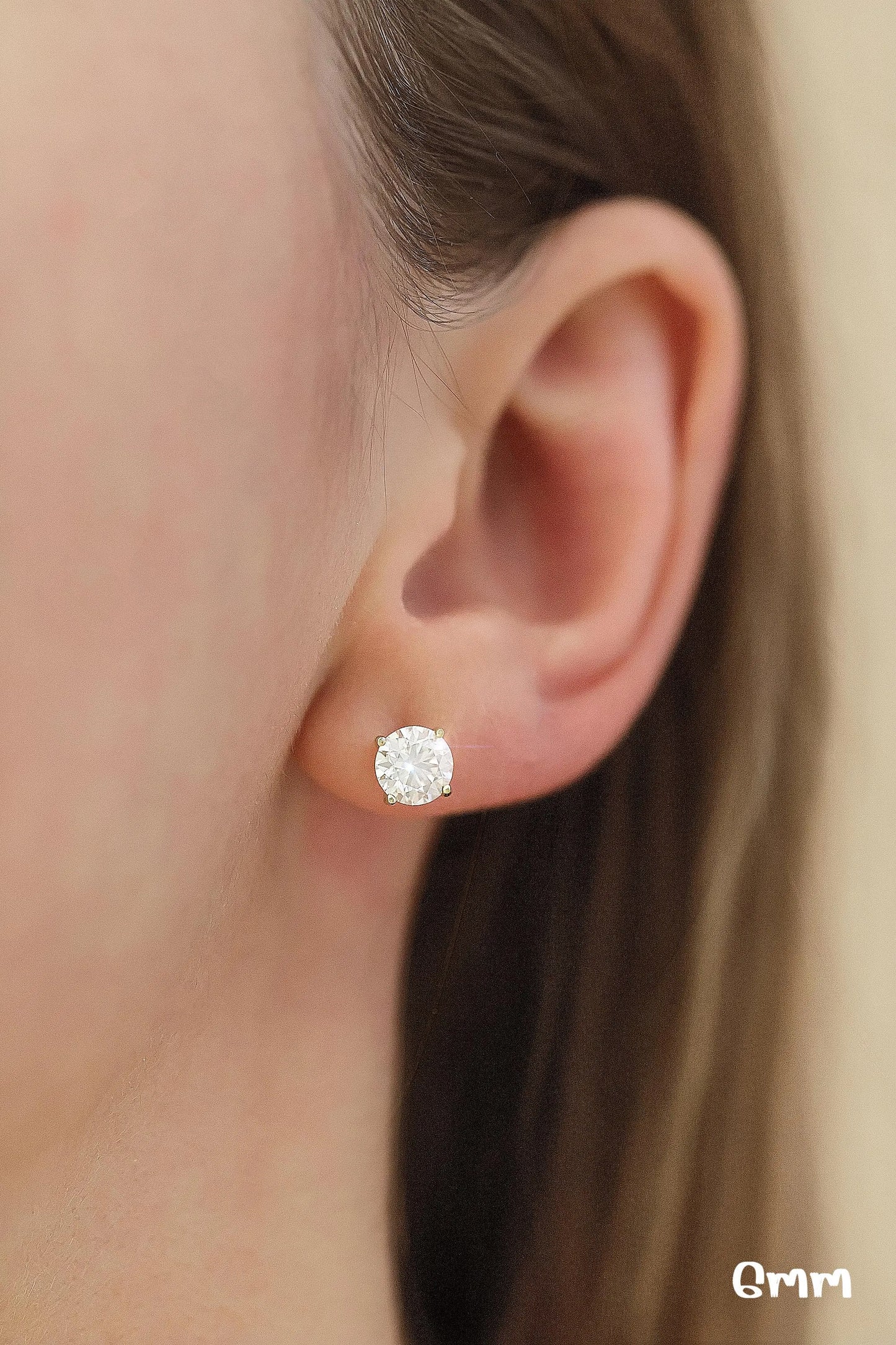Certified VVS1 Moissanite Diamond Earrings · Screw Back · Round Cut Studs 925 Sterling Silver · 0.44ctw to 8ctw · Ethical Sourcing