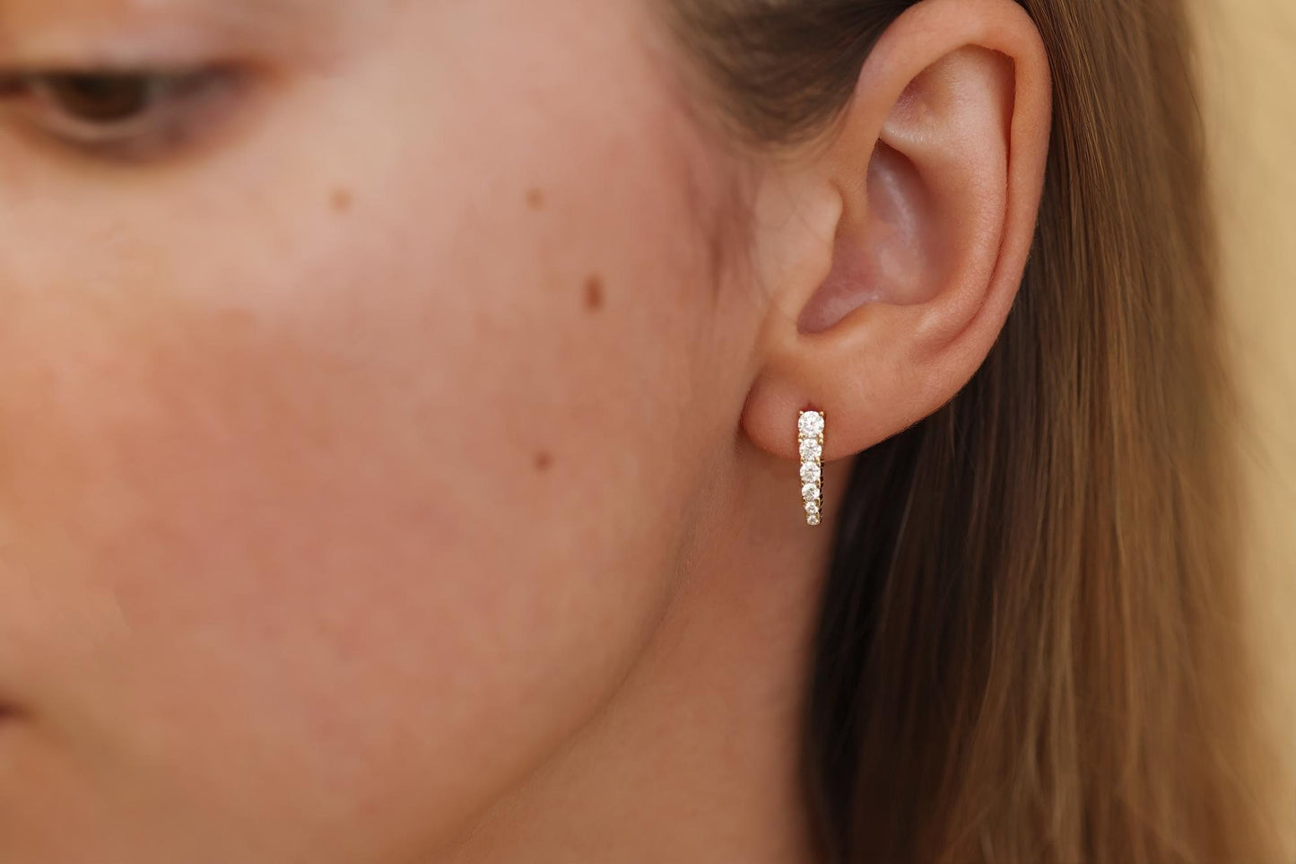 CZ Bar Drop Earring in 18k Gold 925 Sterling Silver · Minimalist Diamond Drop Bar Stud Earrings