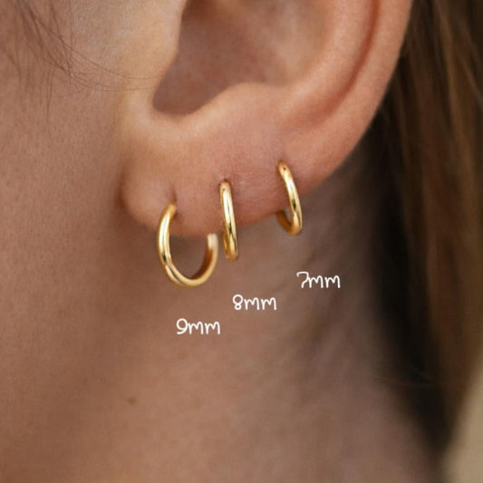 Dainty Baby Small Hoop Earrings ∙ Add a charm ∙ 6 7 8 9mm