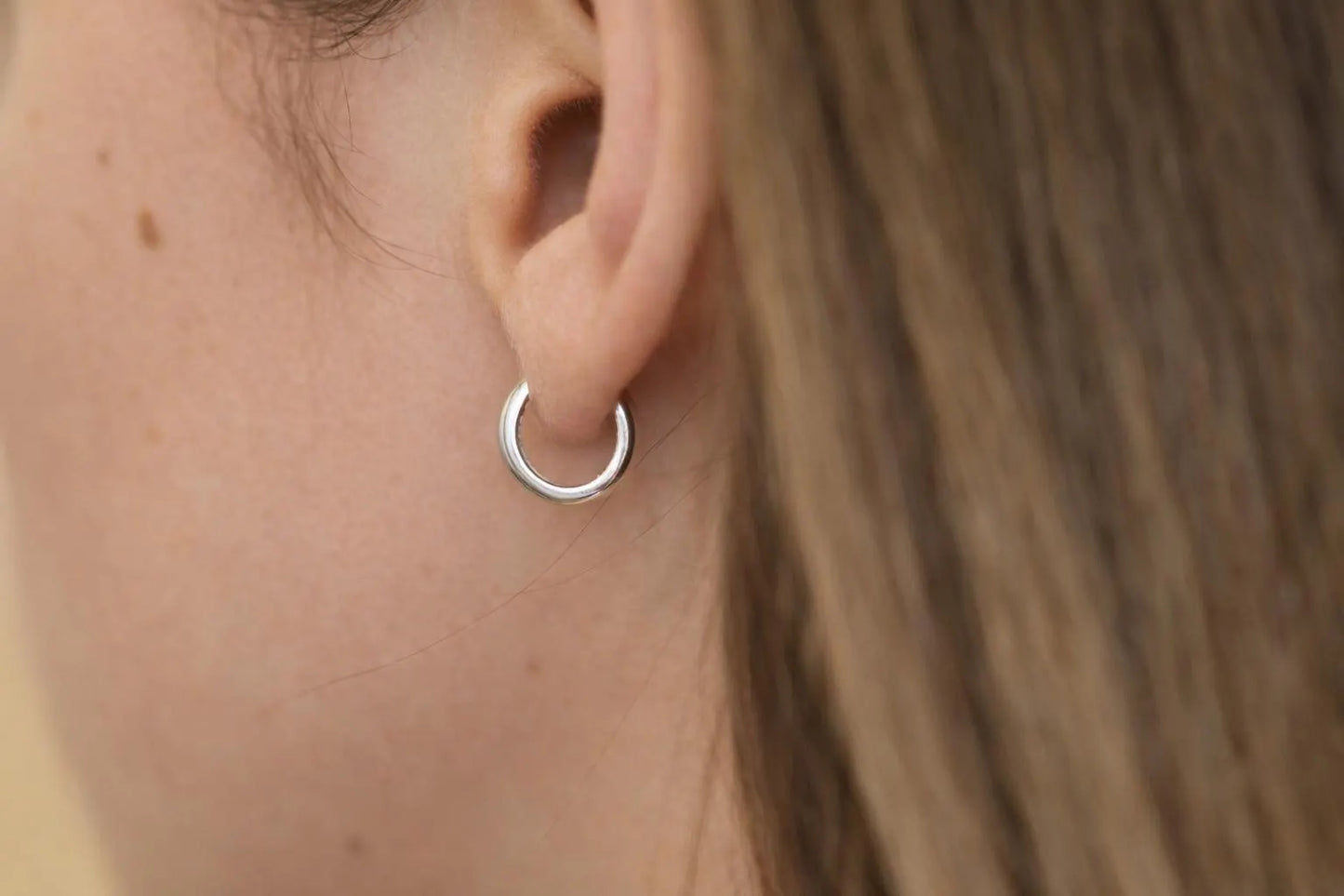 12mm · Chunky 18k Gold Hoops Earrings 925 Silver · Minimalist Thick Creoles