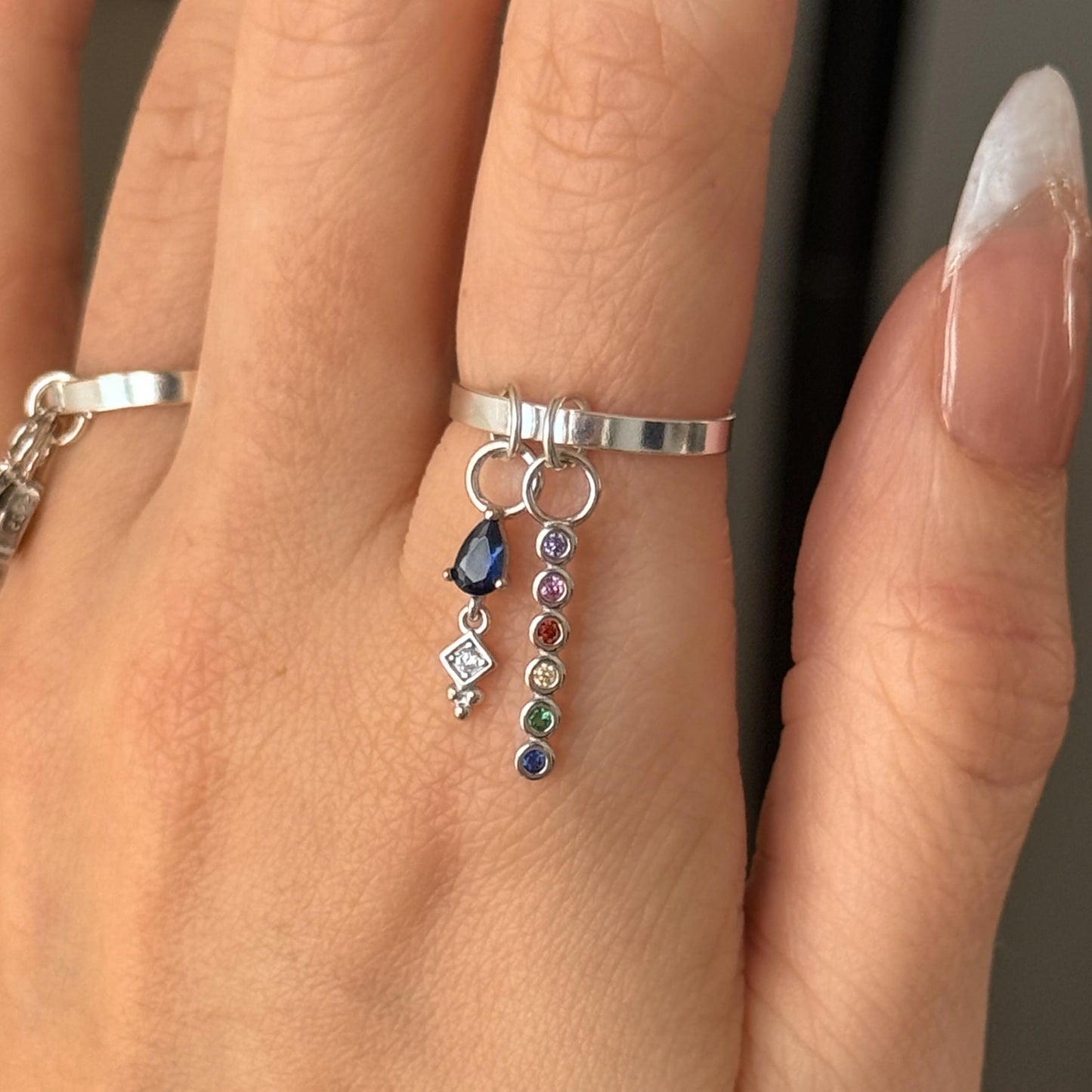 ss925 Add on Earring Charm · Build Your Own Earrings · Water Drop Star Olive Rainbow Charm for Hoops · One charm per quantity · Easy DIY