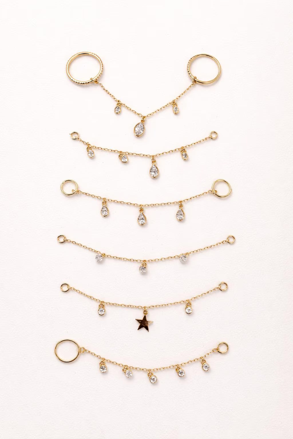 Connector Chain for Rings · Diamond Chain Band Ring · 14k Gold Filled Hand Ring Chain Add On · Easy DIY · Single Chain Piece