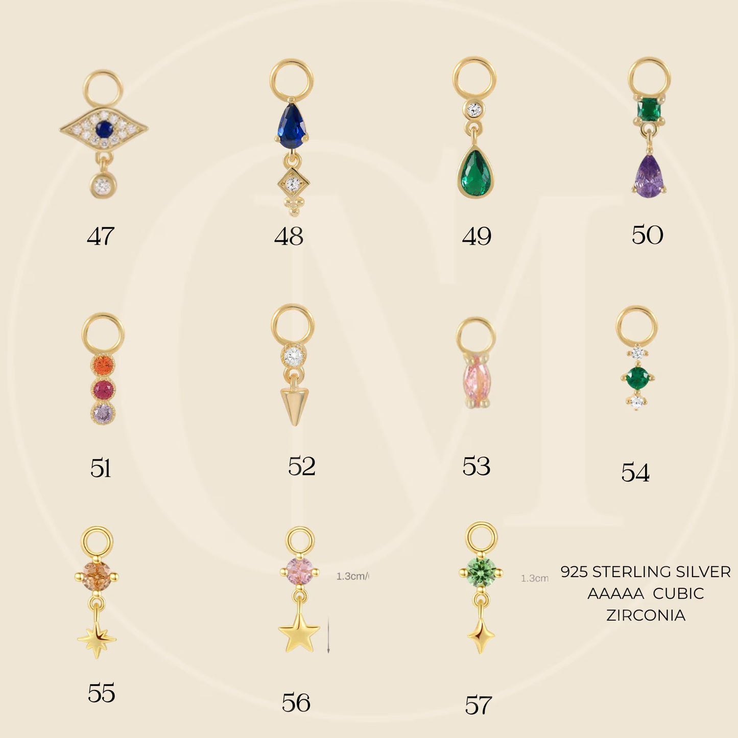 ss925 Add on Earring Charm · Build Your Own Earrings · Water Drop Star Moon Heart Charm for Hoops · One charm per quantity · Easy DIY