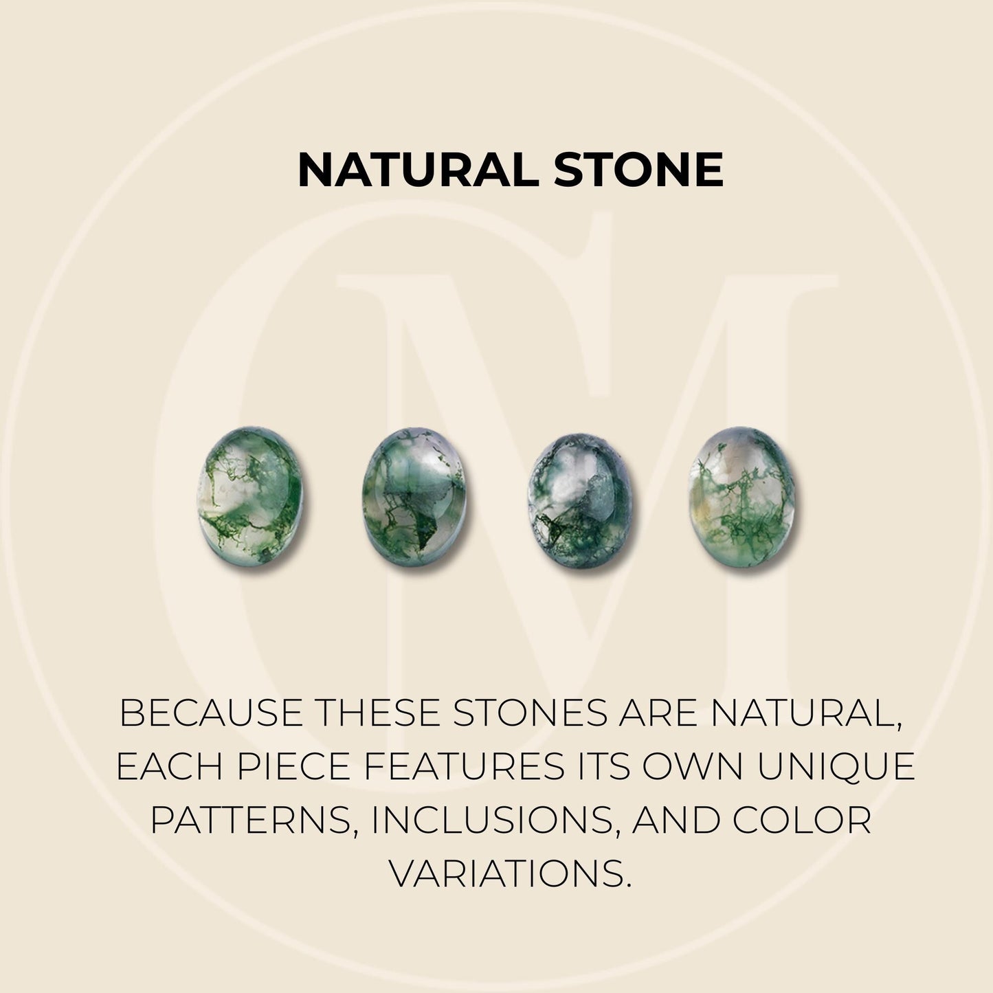 Natural Agate Moss Flat Back Earrings