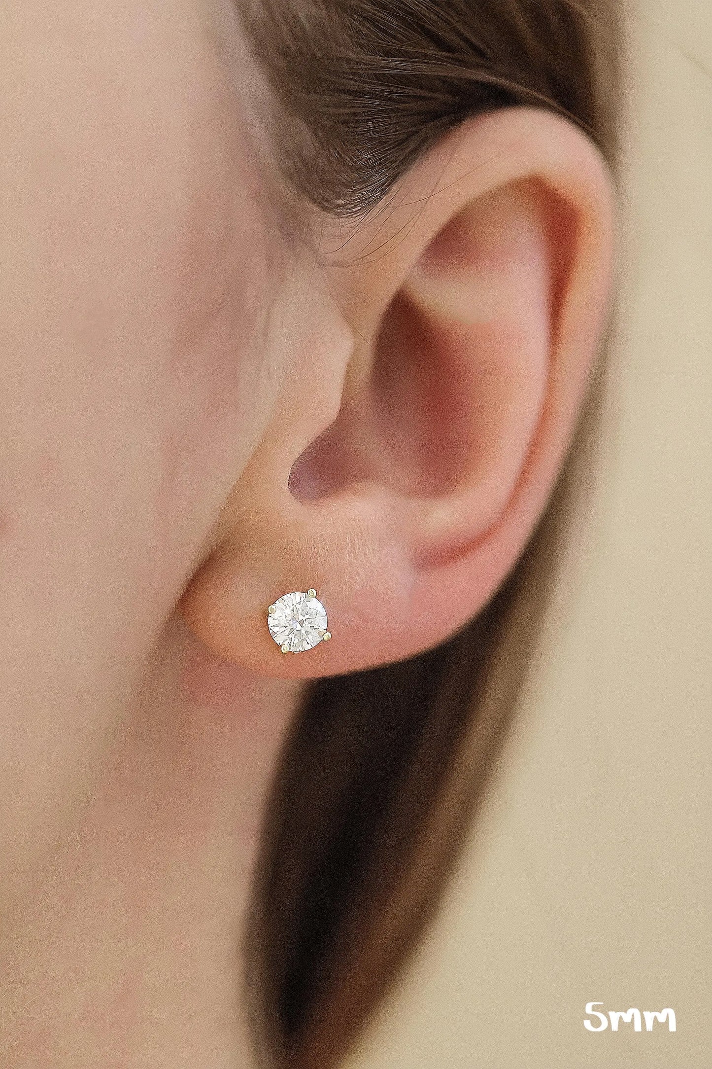 Certified VVS1 Moissanite Diamond Earrings · Screw Back · Round Cut Studs 925 Sterling Silver · 0.44ctw to 8ctw · Ethical Sourcing